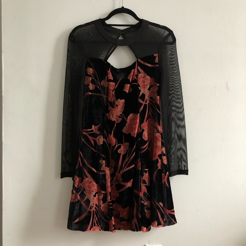 BCBGgeneration Velvet and Mesh Dress